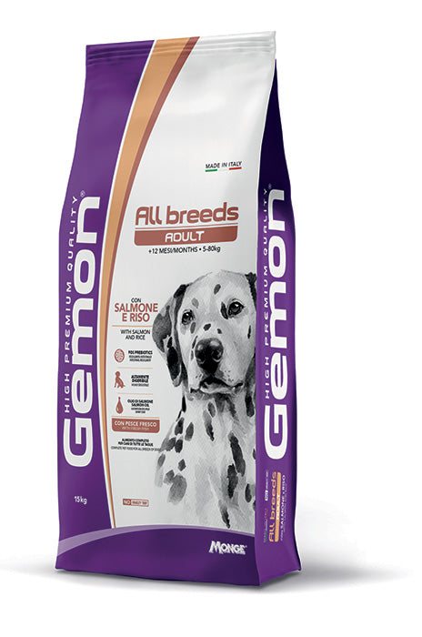 Gemon All Breeds Adult – con Salmone e Riso – 15 kg