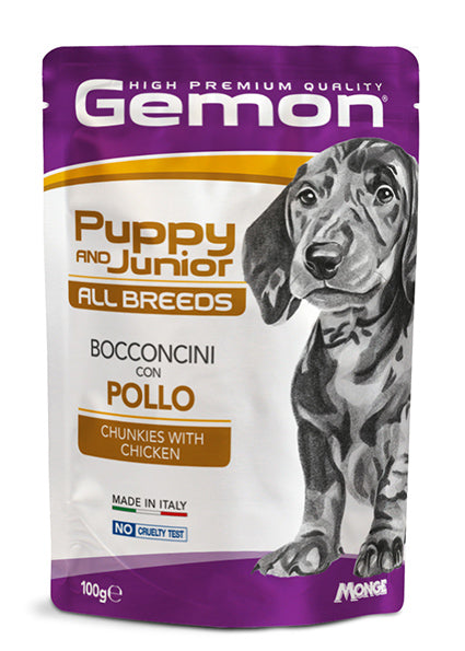 Gemon All Breeds Puppy & Junior – Bocconcini con Pollo – 100 g