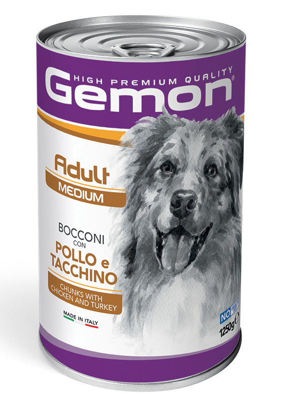 Gemon Medium Adult – Bocconi con Pollo e Tacchino – 1250 g