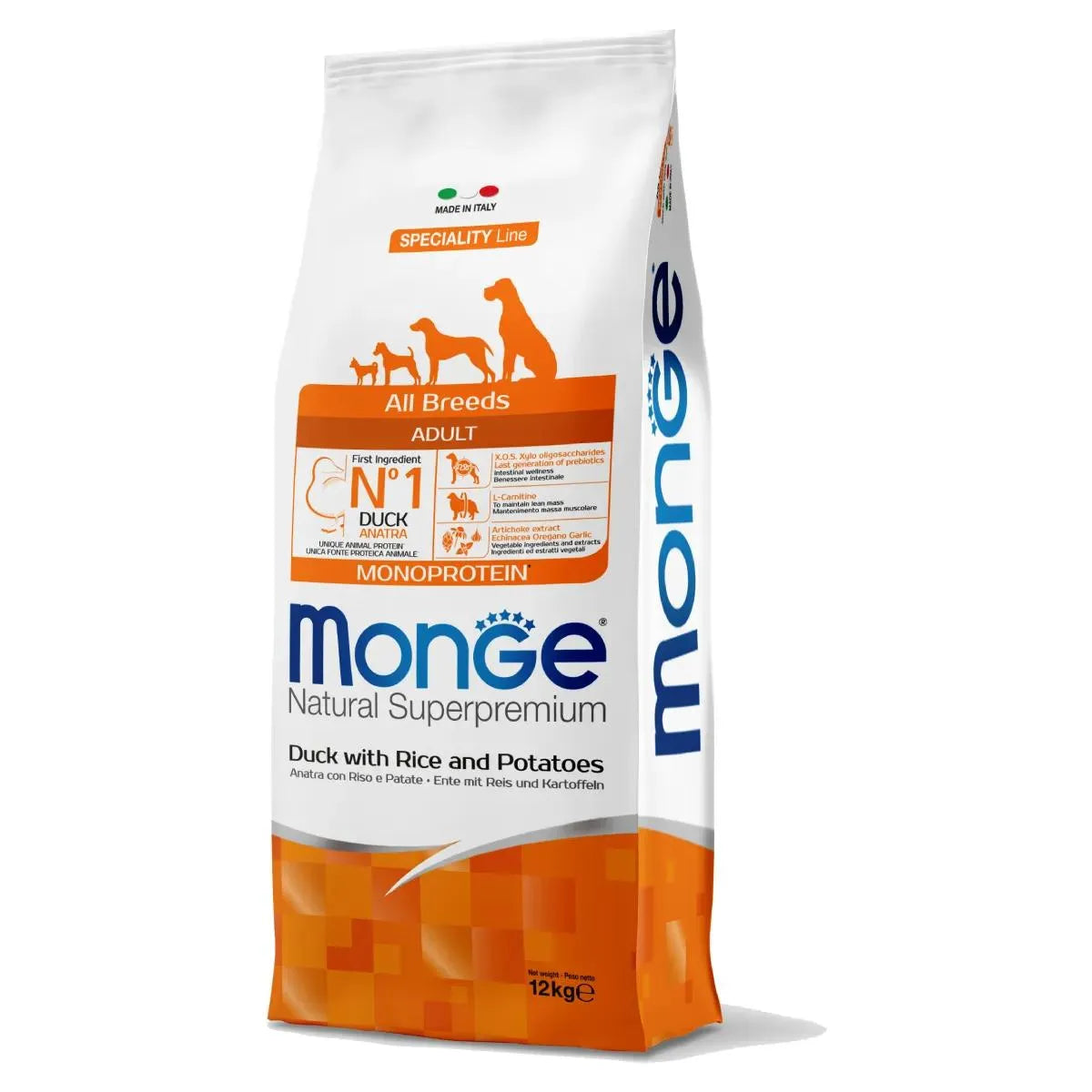 Monge Natural Superpremium All Breeds Adult Monoprotein Anatra con Riso e Patate