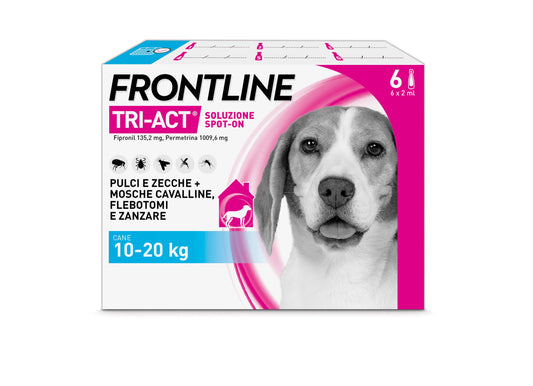 Frontline Tri-Act Spot-On per Cani 10-20 kg – 6 Pipette da 2 ml