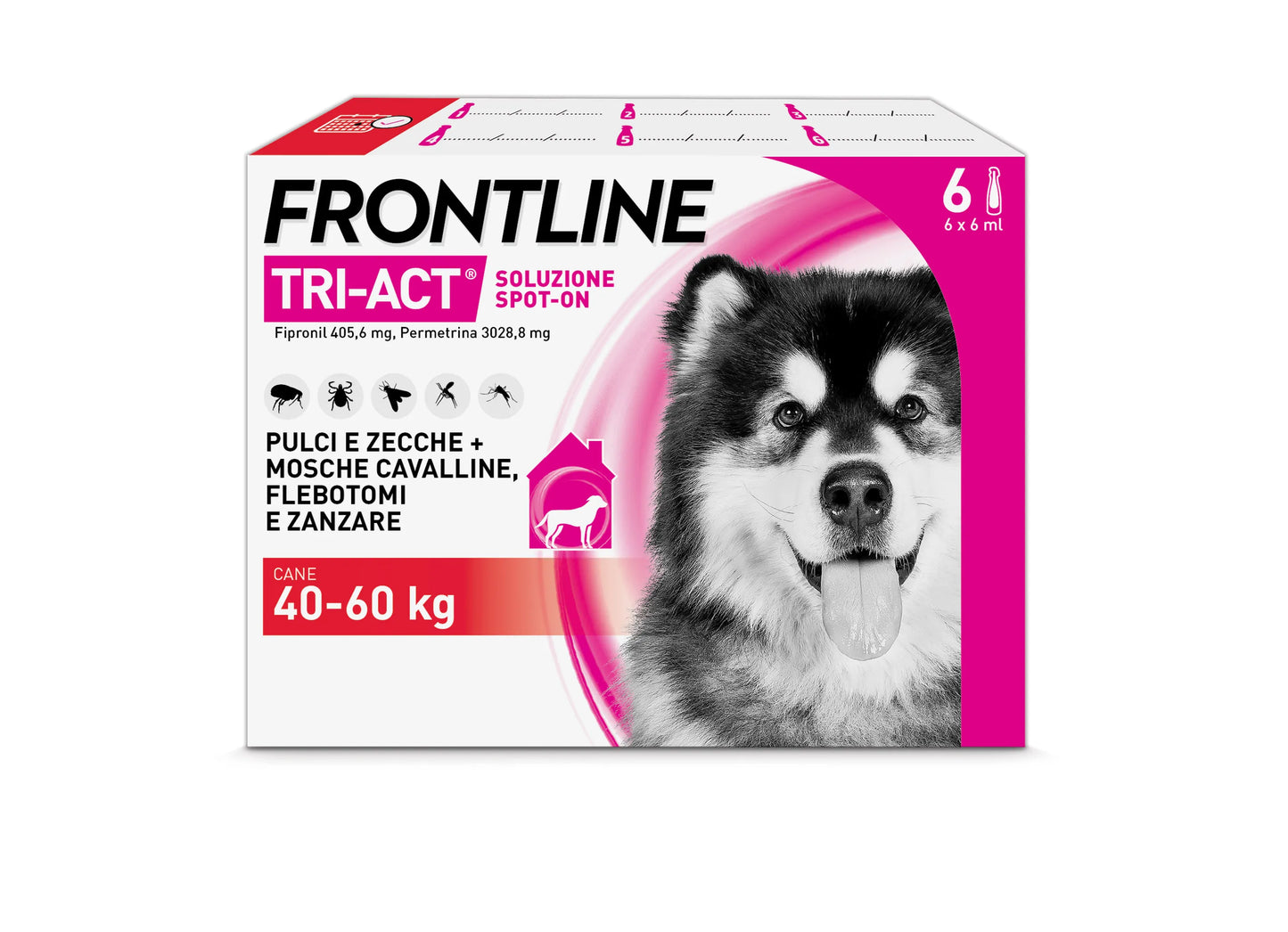 Frontline Tri-Act Spot-On per Cani 40-60 kg – 6 Pipette da 6 ml