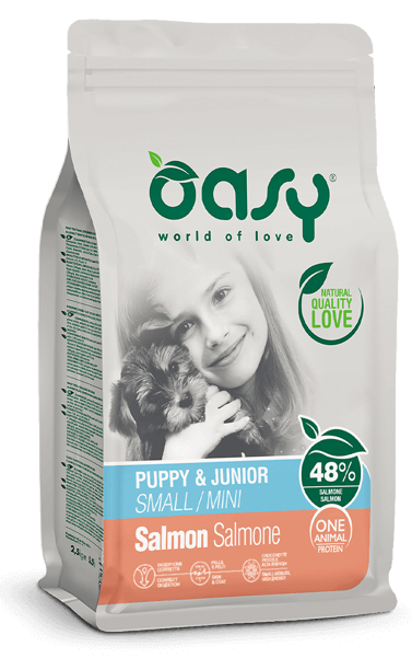 Oasy One Animal Protein – Puppy & Junior Small/Mini al Salmone