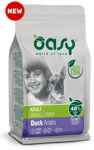 Oasy One Animal Protein – Adult Small/Mini all’Anatra