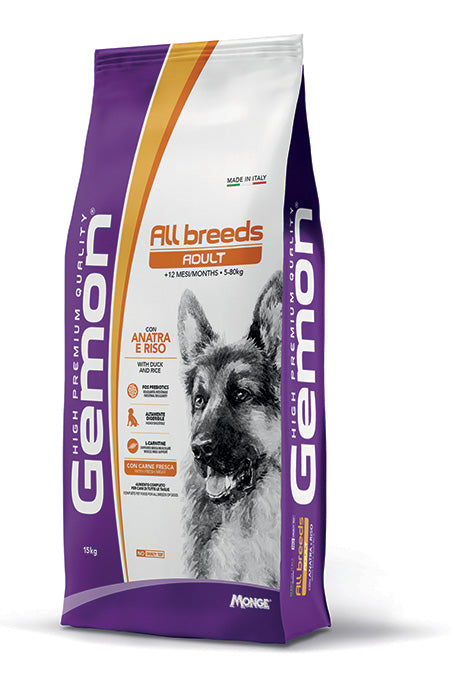 Gemon All Breeds Adult – con Anatra e Riso – 15 kg