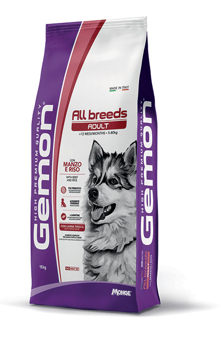 Gemon All Breeds Adult – con Manzo e Riso – 15 kg
