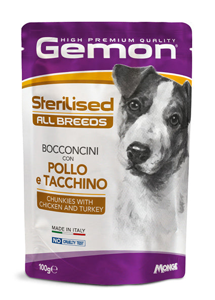Gemon All Breeds Sterilised – Bocconcini con Pollo e Tacchino – 100 g