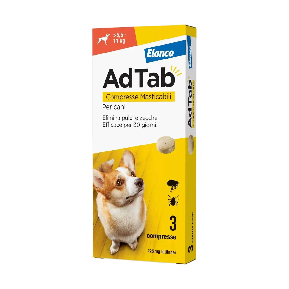 AdTab 225 mg per Cani 5,5-11 kg – 3 Compresse Masticabili | Elanco