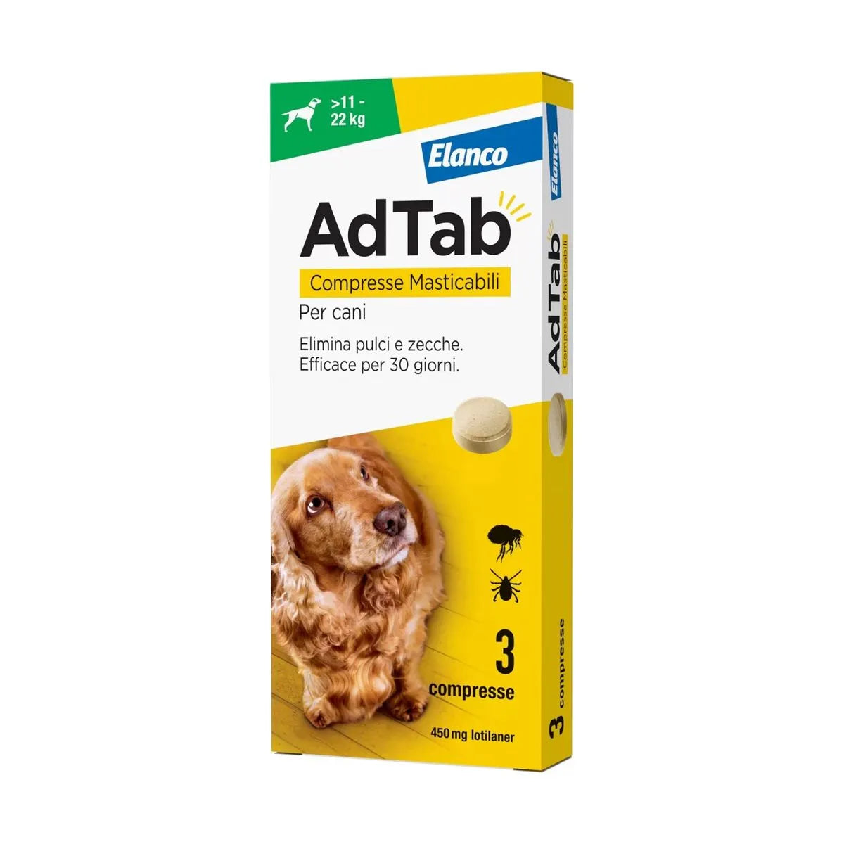 AdTab 450 mg per Cani 11-22 kg – 3 Compresse Masticabili | Elanco
