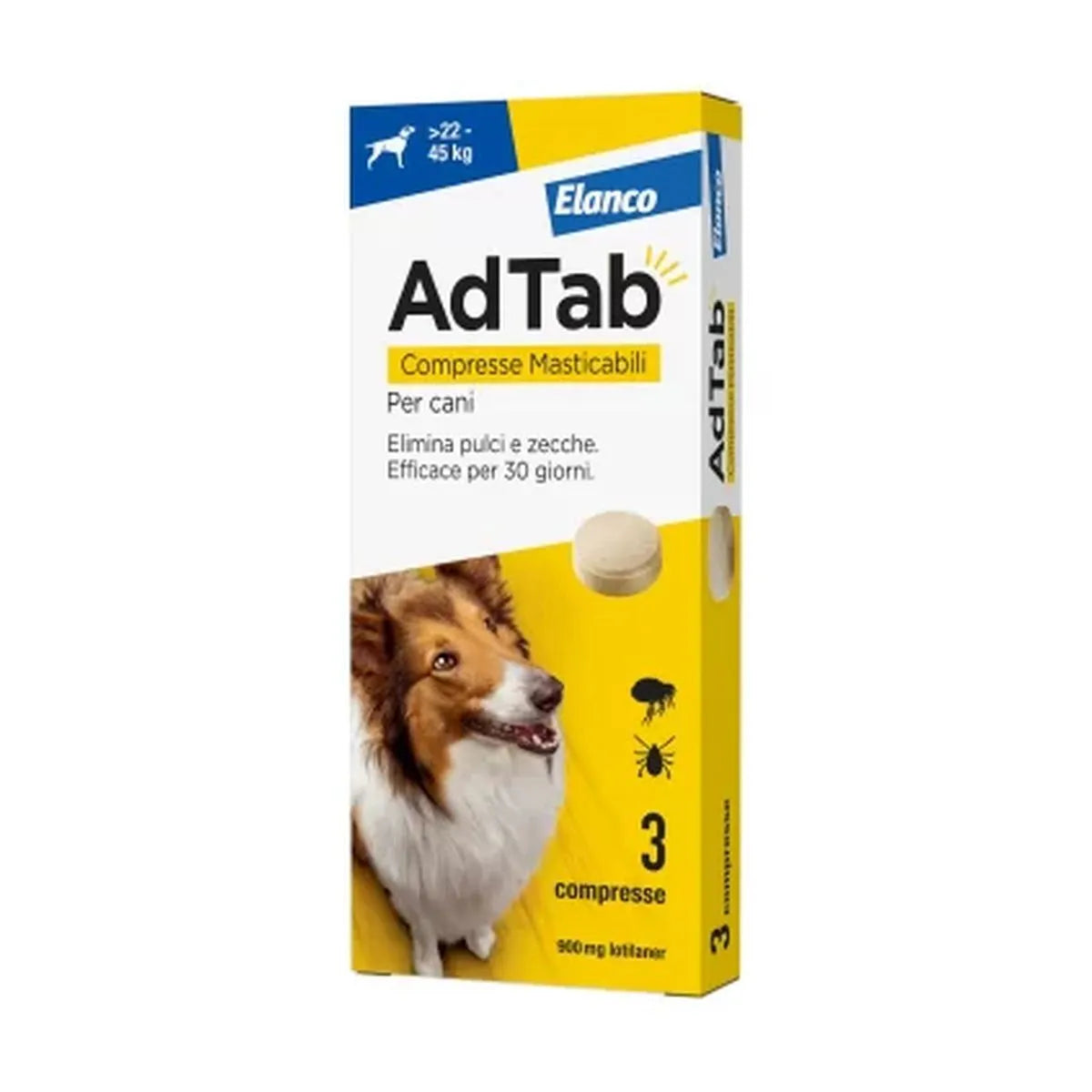 AdTab 900 mg per Cani 22-45 kg – 3 Compresse Masticabili | Elanco