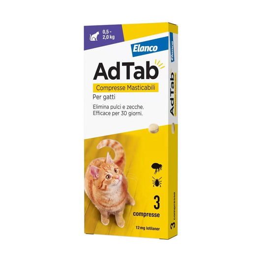 AdTab 12 mg per Gatti 0,5-2 kg – 3 Compresse Masticabili | Elanco