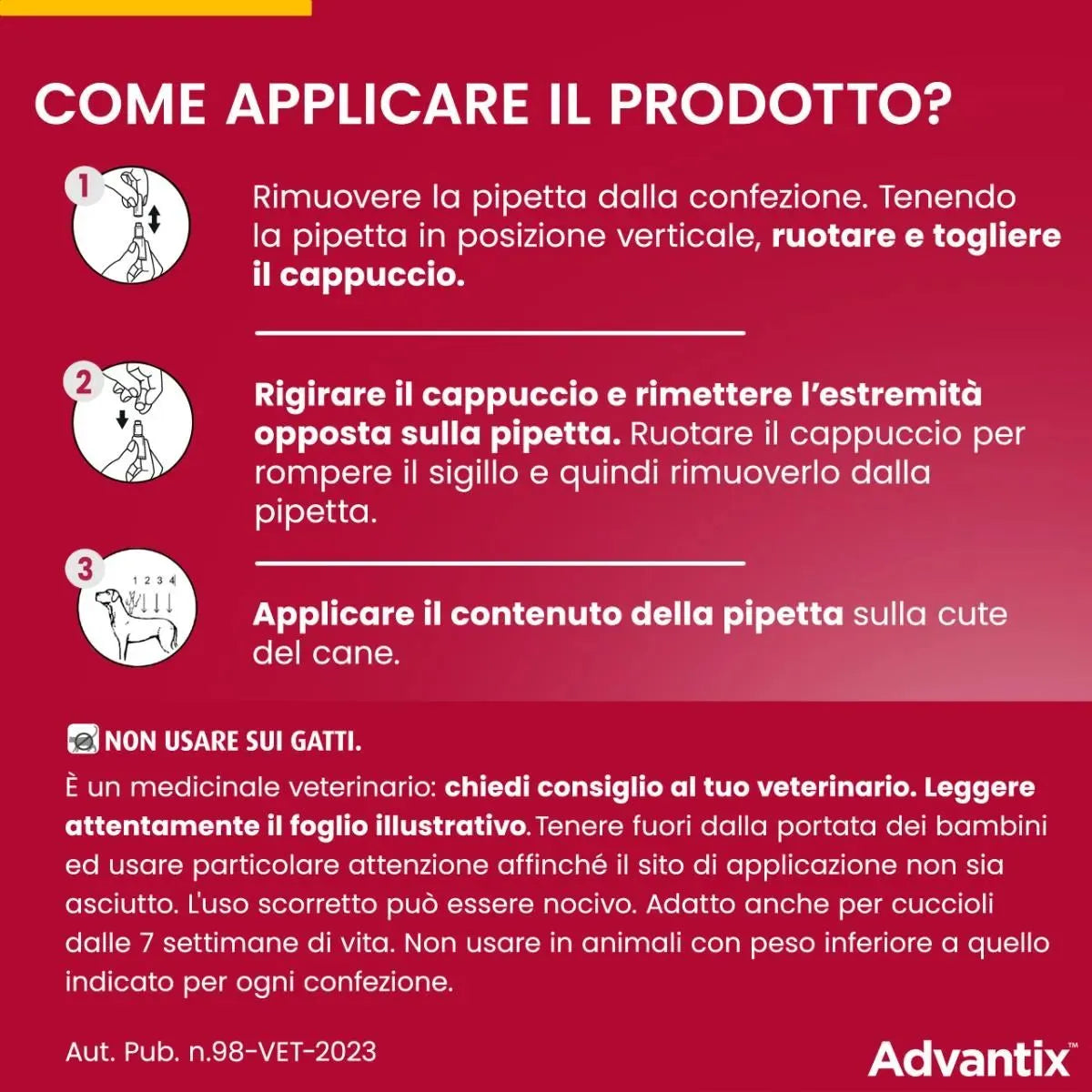 Advantix Spot-On per Cani 4-10 kg – 4 Pipette | Antiparassitario Completo