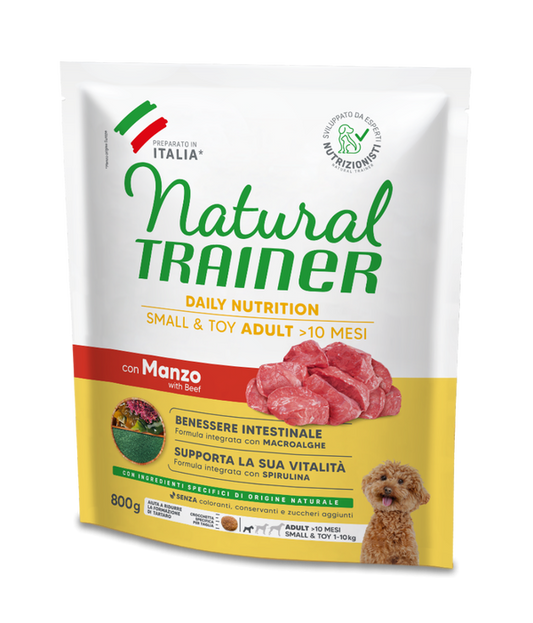 Natural Trainer Daily Nutrition Small & Toy Adult Manzo 800g