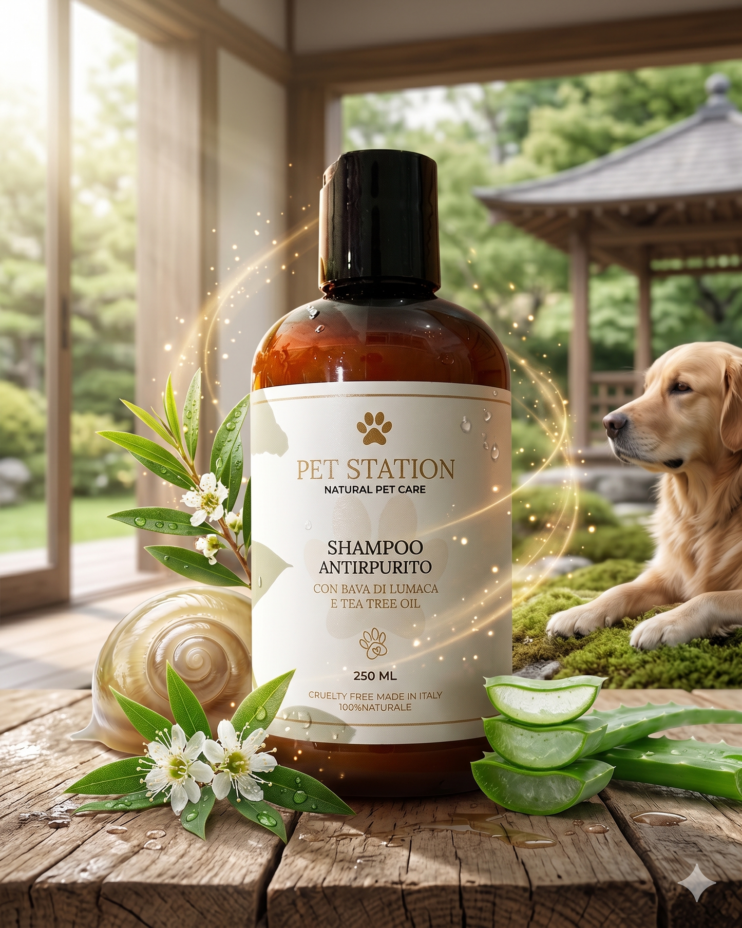 Shampoo Antiprurito Pet Station: Stop al Prurito e Sollievo Immediato. Purifica con Bava di Lumaca e Tea Tree Oil.