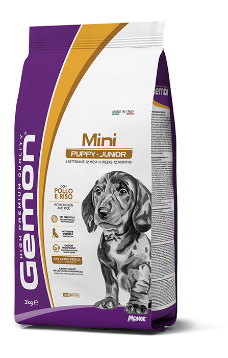 Gemon Mini Puppy & Junior – con Pollo e Riso – 3 kg
