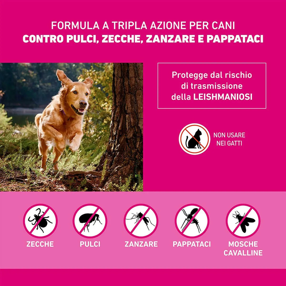 Frontline Tri-Act Spot-On per Cani 2-5 kg – 6 Pipette da 0,5 ml