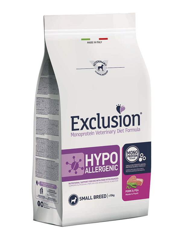 Exclusion Hypoallergenic Small Breed al Maiale & Piselli – 2 kg