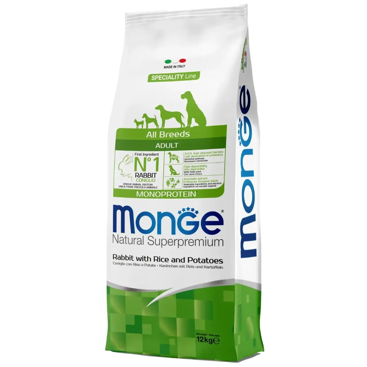 Monge Natural Superpremium All Breeds Adult Monoprotein Coniglio con Riso e Patate