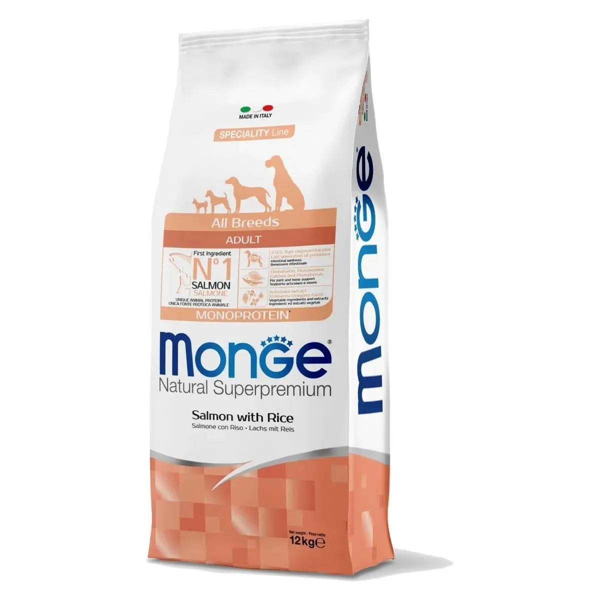 Monge Natural Superpremium All Breeds Adult Monoprotein Salmone con Riso