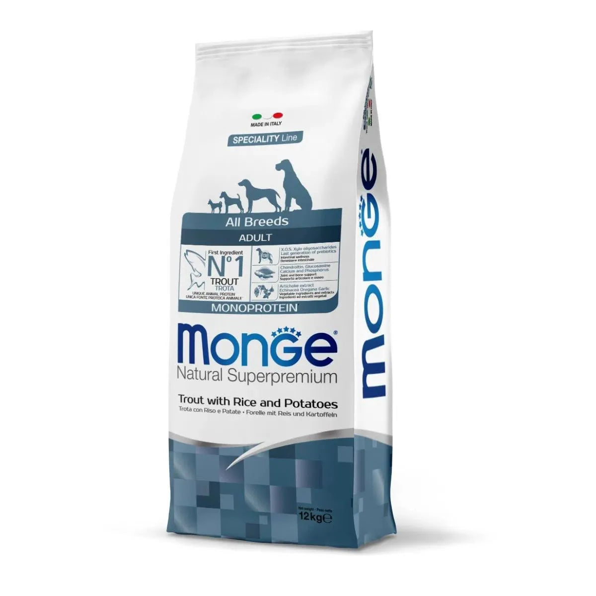 Monge Natural Superpremium All Breeds Adult Monoprotein Trota con Riso e Patate
