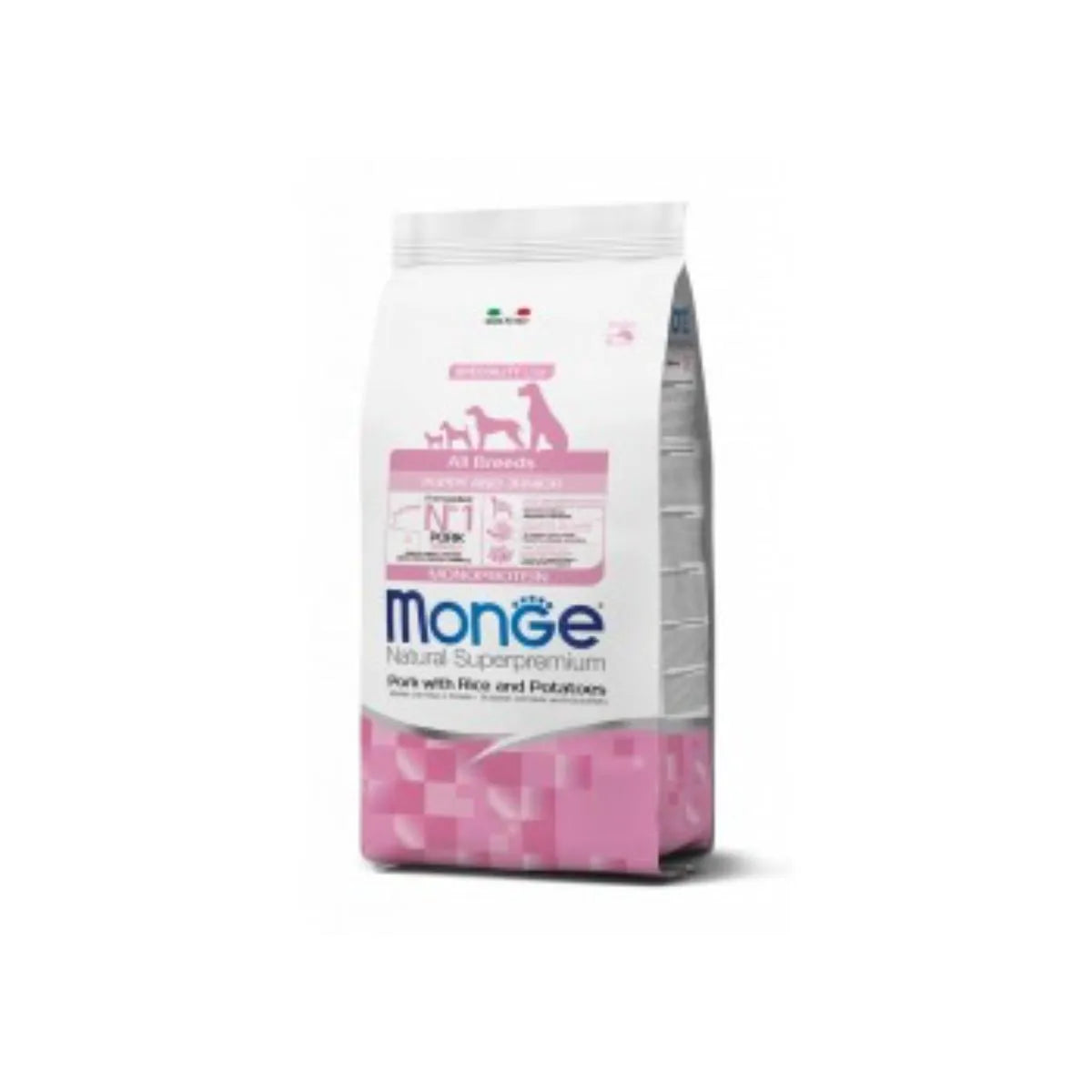 Monge Natural Superpremium All Breeds Puppy & Junior Monoprotein Maiale con Riso e Patate