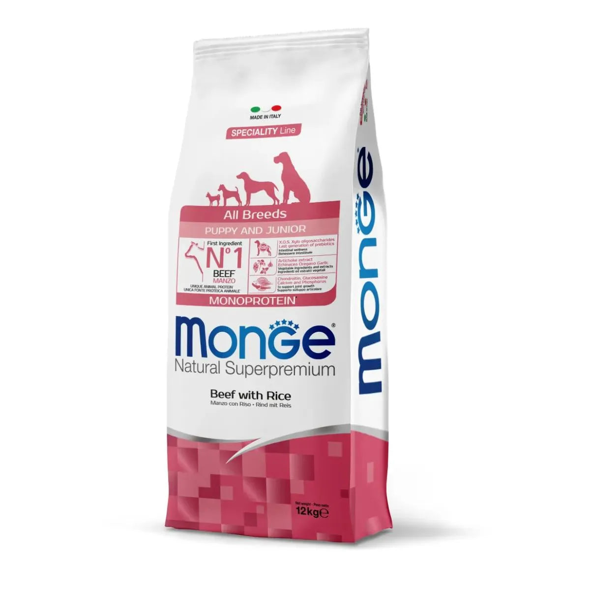 Monge Natural Superpremium All Breeds Puppy & Junior Monoprotein Manzo con Riso