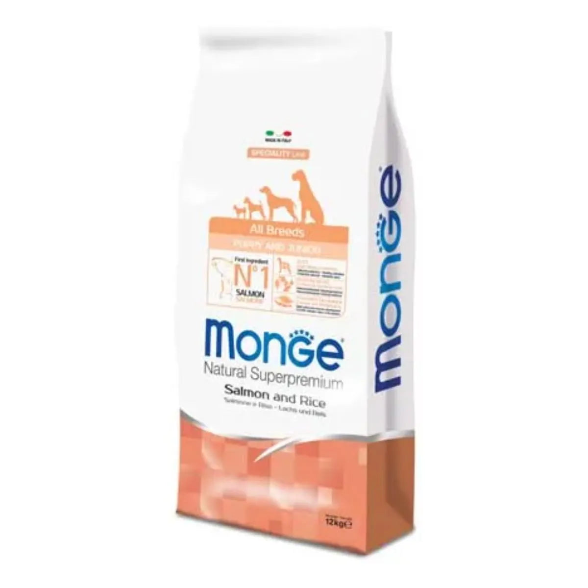 Monge Natural Superpremium All Breeds Puppy & Junior Monoprotein Salmone con Riso