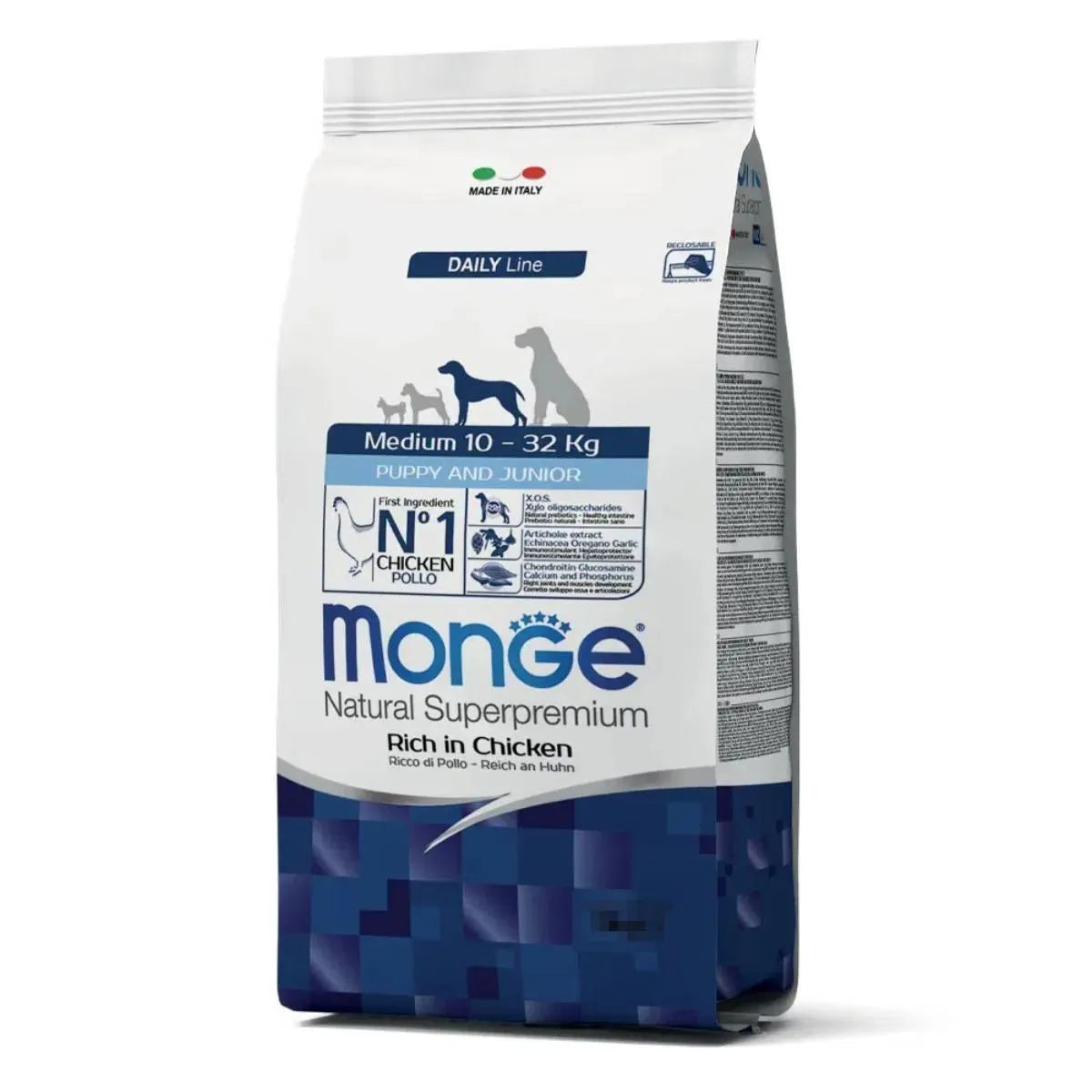 Monge Natural Superpremium Medium Puppy & Junior Ricco in Pollo