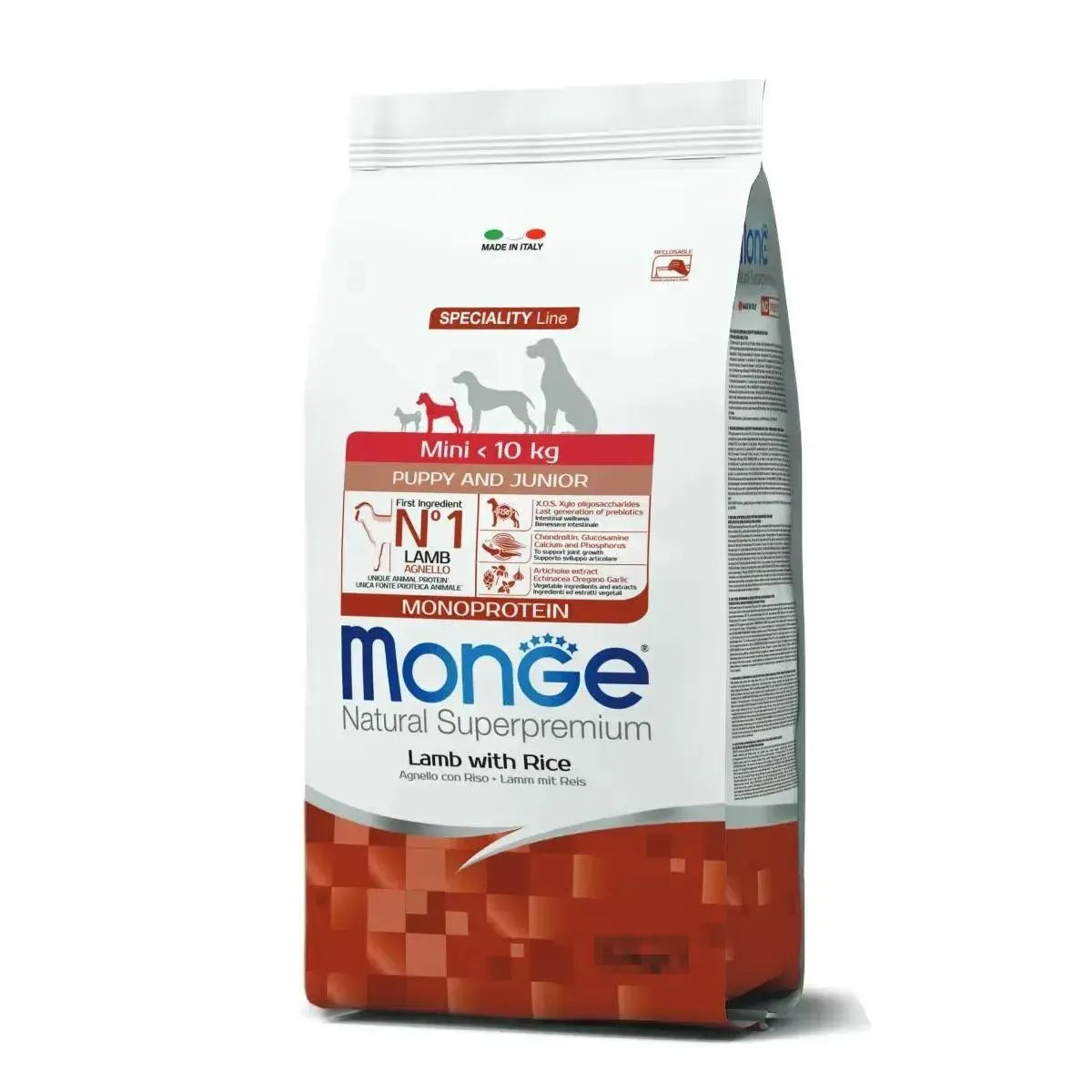 Monge Natural Superpremium Mini Puppy & Junior Monoprotein Agnello con Riso