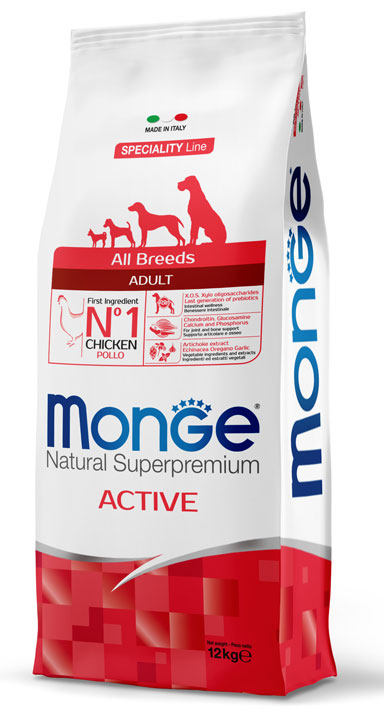 Monge Natural Superpremium All Breeds Adult Active con Pollo – 12 kg