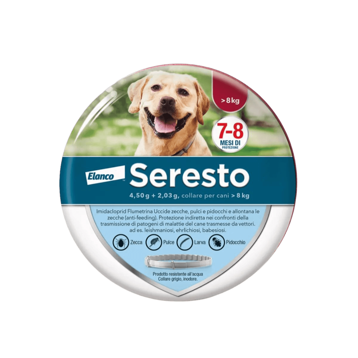 Seresto Collare Antiparassitario per Cani oltre 8 kg – Protezione 7-8 Mesi | Elanco