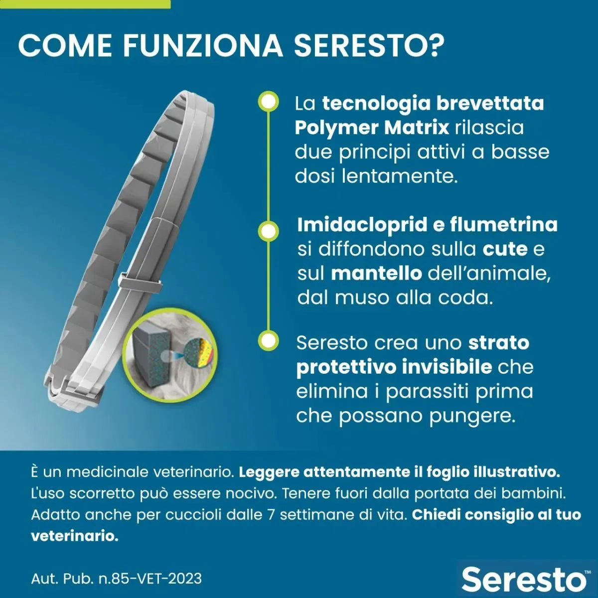 Seresto Collare Antiparassitario per Cani oltre 8 kg – Protezione 7-8 Mesi | Elanco